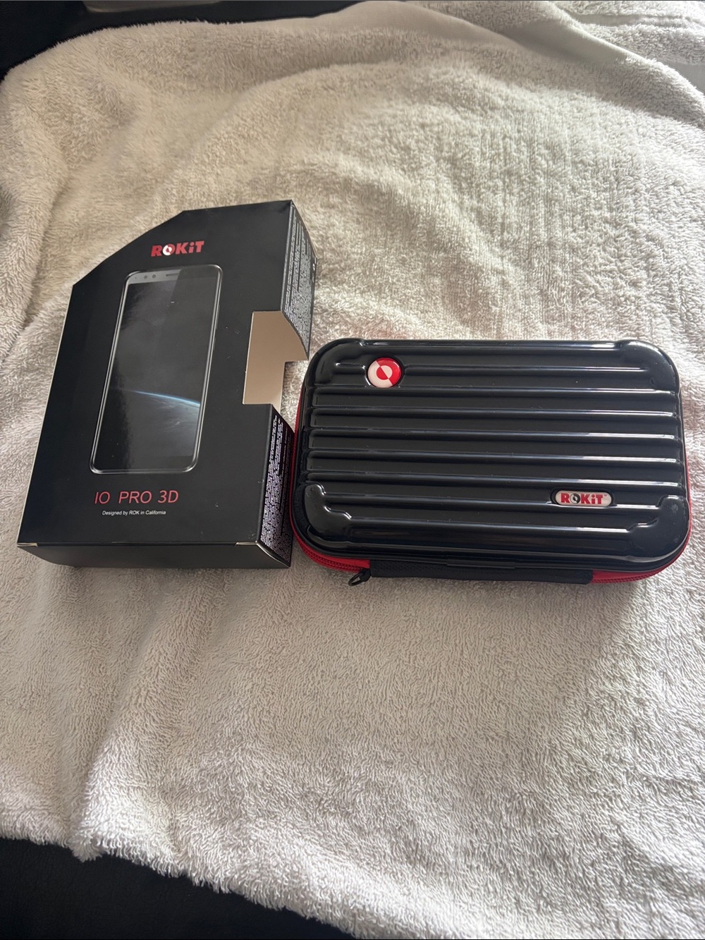 ROKiT Black Hard Shell Travel Case with Red Accents